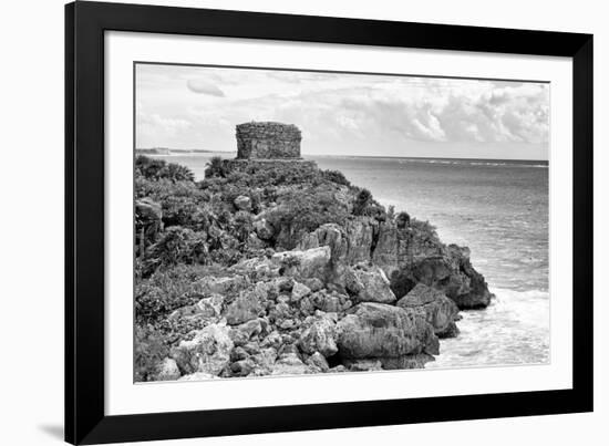 ¡Viva Mexico! B&W Collection - Tulum Mayan Archaeological Site-Philippe Hugonnard-Framed Photographic Print