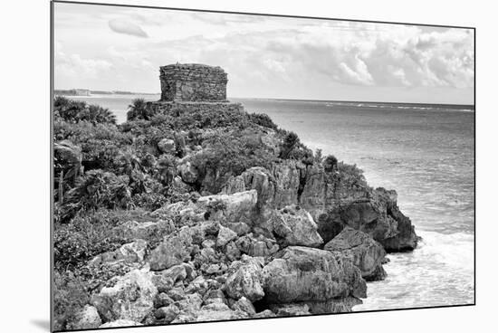 ¡Viva Mexico! B&W Collection - Tulum Mayan Archaeological Site-Philippe Hugonnard-Mounted Photographic Print