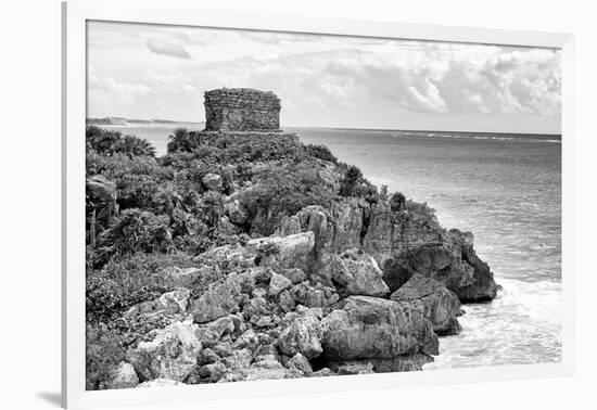 ¡Viva Mexico! B&W Collection - Tulum Mayan Archaeological Site-Philippe Hugonnard-Framed Photographic Print