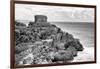¡Viva Mexico! B&W Collection - Tulum Mayan Archaeological Site-Philippe Hugonnard-Framed Photographic Print