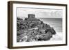 ¡Viva Mexico! B&W Collection - Tulum Mayan Archaeological Site-Philippe Hugonnard-Framed Photographic Print