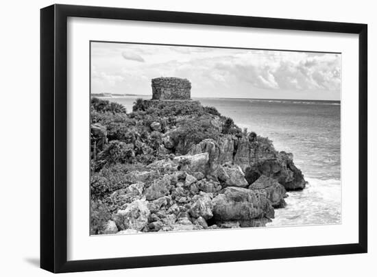 ¡Viva Mexico! B&W Collection - Tulum Mayan Archaeological Site-Philippe Hugonnard-Framed Photographic Print