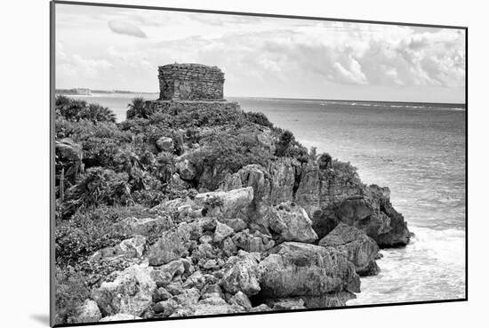 ¡Viva Mexico! B&W Collection - Tulum Mayan Archaeological Site-Philippe Hugonnard-Mounted Photographic Print