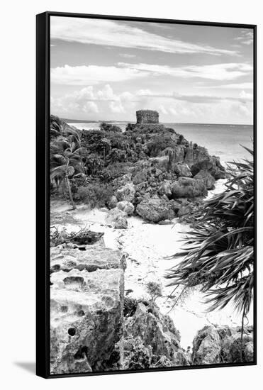 ¡Viva Mexico! B&W Collection - Tulum Riviera Maya IV-Philippe Hugonnard-Framed Stretched Canvas