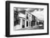 ¡Viva Mexico! B&W Collection - White VW Beetle Car in Mexican Street II-Philippe Hugonnard-Framed Photographic Print