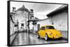 ?Viva Mexico! B&W Collection - Yellow VW Beetle Car in San Cristobal de Las Casas-Philippe Hugonnard-Framed Stretched Canvas