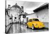 ?Viva Mexico! B&W Collection - Yellow VW Beetle Car in San Cristobal de Las Casas-Philippe Hugonnard-Stretched Canvas