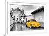 ?Viva Mexico! B&W Collection - Yellow VW Beetle Car in San Cristobal de Las Casas-Philippe Hugonnard-Framed Photographic Print