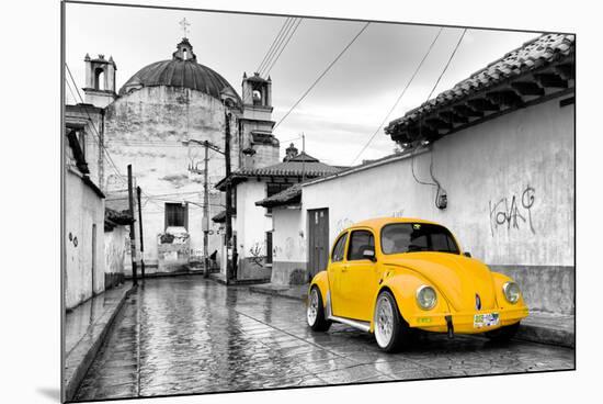 ?Viva Mexico! B&W Collection - Yellow VW Beetle Car in San Cristobal de Las Casas-Philippe Hugonnard-Mounted Photographic Print