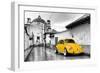 ?Viva Mexico! B&W Collection - Yellow VW Beetle Car in San Cristobal de Las Casas-Philippe Hugonnard-Framed Photographic Print