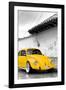 ¡Viva Mexico! B&W Collection - Yellow VW Beetle in San Cristobal de Las Casas-Philippe Hugonnard-Framed Photographic Print