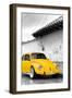 ¡Viva Mexico! B&W Collection - Yellow VW Beetle in San Cristobal de Las Casas-Philippe Hugonnard-Framed Premium Photographic Print