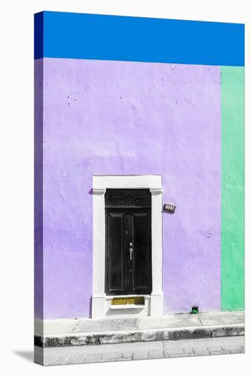 ¡Viva Mexico! Collection - 124 Street Campeche - Mauve & Green Wall-Philippe Hugonnard-Stretched Canvas