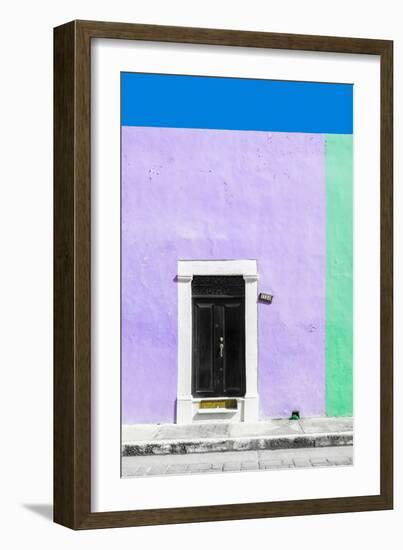 ¡Viva Mexico! Collection - 124 Street Campeche - Mauve & Green Wall-Philippe Hugonnard-Framed Premium Photographic Print