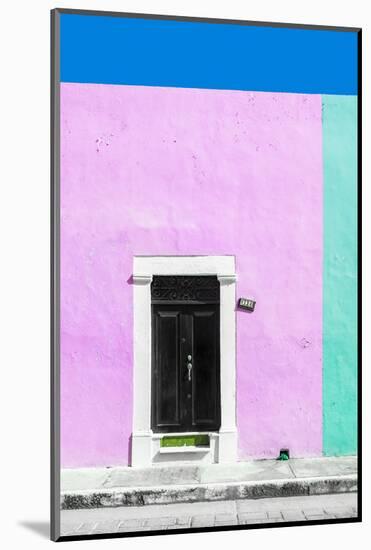 ¡Viva Mexico! Collection - 124 Street Campeche - Thistle & Coral Green Wall-Philippe Hugonnard-Mounted Photographic Print