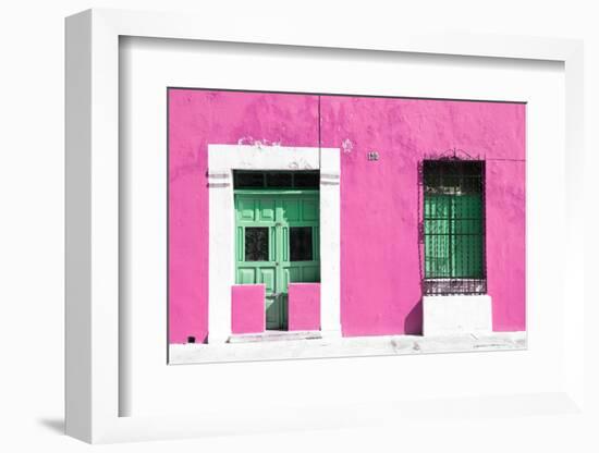 ¡Viva Mexico! Collection - 130 Street Campeche - Hot Pink Wall-Philippe Hugonnard-Framed Photographic Print