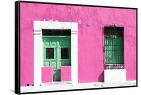 ¡Viva Mexico! Collection - 130 Street Campeche - Hot Pink Wall-Philippe Hugonnard-Framed Stretched Canvas