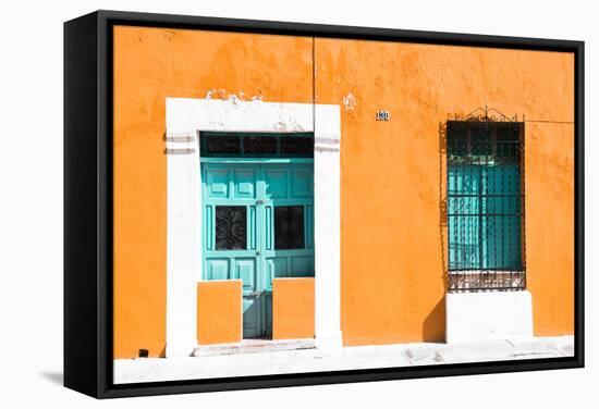 ¡Viva Mexico! Collection - 130 Street Campeche - Orange Wall-Philippe Hugonnard-Framed Stretched Canvas