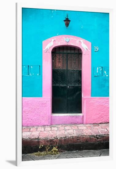 ¡Viva Mexico! Collection - 19e Door and Light Blue Wall-Philippe Hugonnard-Framed Photographic Print