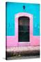 ¡Viva Mexico! Collection - 19e Door and Light Blue Wall-Philippe Hugonnard-Stretched Canvas