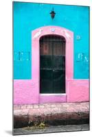 ¡Viva Mexico! Collection - 19e Door and Light Blue Wall-Philippe Hugonnard-Mounted Premium Photographic Print