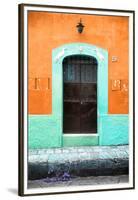 ¡Viva Mexico! Collection - 19e Door and Orange Wall-Philippe Hugonnard-Framed Premium Photographic Print