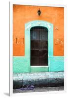 ¡Viva Mexico! Collection - 19e Door and Orange Wall-Philippe Hugonnard-Framed Photographic Print