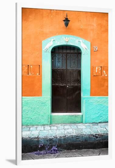 ¡Viva Mexico! Collection - 19e Door and Orange Wall-Philippe Hugonnard-Framed Photographic Print