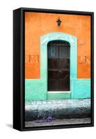 ¡Viva Mexico! Collection - 19e Door and Orange Wall-Philippe Hugonnard-Framed Stretched Canvas