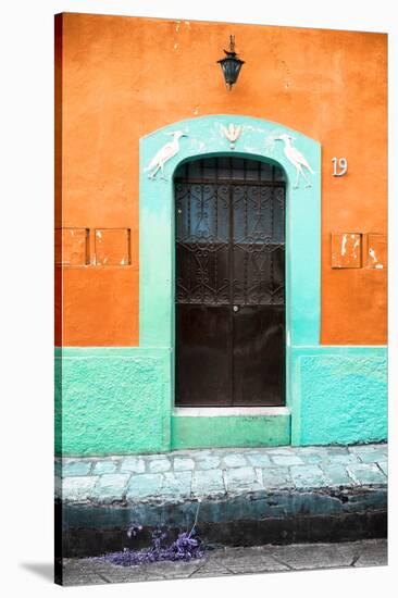 ¡Viva Mexico! Collection - 19e Door and Orange Wall-Philippe Hugonnard-Stretched Canvas