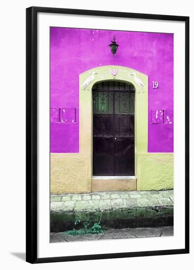 ¡Viva Mexico! Collection - 19e Door and Plum Wall-Philippe Hugonnard-Framed Photographic Print