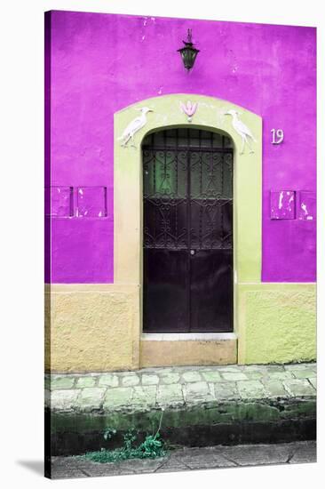 ¡Viva Mexico! Collection - 19e Door and Plum Wall-Philippe Hugonnard-Stretched Canvas