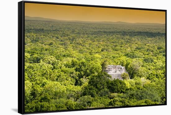 ¡Viva Mexico! Collection - Ancient Maya City within the jungle at Sunset - Calakmul-Philippe Hugonnard-Framed Stretched Canvas