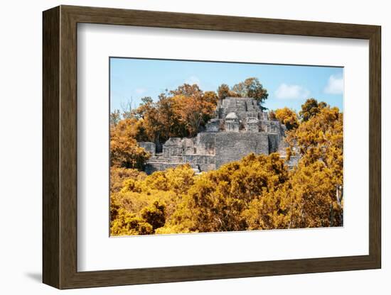 ¡Viva Mexico! Collection - Ancient Maya City within the jungle in Autumn of Calakmul-Philippe Hugonnard-Framed Photographic Print