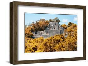 ¡Viva Mexico! Collection - Ancient Maya City within the jungle in Autumn of Calakmul-Philippe Hugonnard-Framed Photographic Print