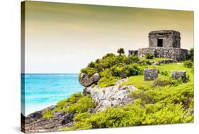 ¡Viva Mexico! Collection - Ancient Mayan Fortress in Riviera Maya at Sunset - Tulum-Philippe Hugonnard-Stretched Canvas