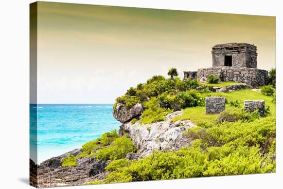 ¡Viva Mexico! Collection - Ancient Mayan Fortress in Riviera Maya at Sunset - Tulum-Philippe Hugonnard-Stretched Canvas