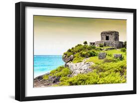 ¡Viva Mexico! Collection - Ancient Mayan Fortress in Riviera Maya at Sunset - Tulum-Philippe Hugonnard-Framed Photographic Print