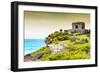 ¡Viva Mexico! Collection - Ancient Mayan Fortress in Riviera Maya at Sunset - Tulum-Philippe Hugonnard-Framed Photographic Print