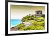 ¡Viva Mexico! Collection - Ancient Mayan Fortress in Riviera Maya at Sunset - Tulum-Philippe Hugonnard-Framed Photographic Print