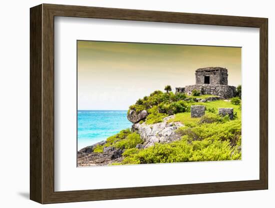 ¡Viva Mexico! Collection - Ancient Mayan Fortress in Riviera Maya at Sunset - Tulum-Philippe Hugonnard-Framed Photographic Print