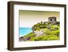 ¡Viva Mexico! Collection - Ancient Mayan Fortress in Riviera Maya at Sunset - Tulum-Philippe Hugonnard-Framed Photographic Print