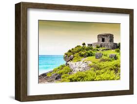 ¡Viva Mexico! Collection - Ancient Mayan Fortress in Riviera Maya at Sunset - Tulum-Philippe Hugonnard-Framed Photographic Print