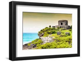 ¡Viva Mexico! Collection - Ancient Mayan Fortress in Riviera Maya at Sunset - Tulum-Philippe Hugonnard-Framed Photographic Print