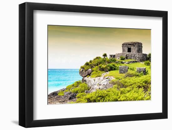 ¡Viva Mexico! Collection - Ancient Mayan Fortress in Riviera Maya at Sunset - Tulum-Philippe Hugonnard-Framed Photographic Print