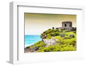 ¡Viva Mexico! Collection - Ancient Mayan Fortress in Riviera Maya at Sunset - Tulum-Philippe Hugonnard-Framed Photographic Print