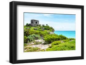 ¡Viva Mexico! Collection - Ancient Mayan Fortress in Riviera Maya - Tulum-Philippe Hugonnard-Framed Photographic Print