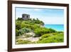 ¡Viva Mexico! Collection - Ancient Mayan Fortress in Riviera Maya - Tulum-Philippe Hugonnard-Framed Photographic Print