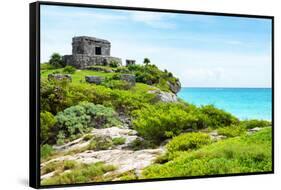 ¡Viva Mexico! Collection - Ancient Mayan Fortress in Riviera Maya - Tulum-Philippe Hugonnard-Framed Stretched Canvas