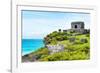 ¡Viva Mexico! Collection - Ancient Mayan Fortress in Riviera Maya - Tulum-Philippe Hugonnard-Framed Photographic Print